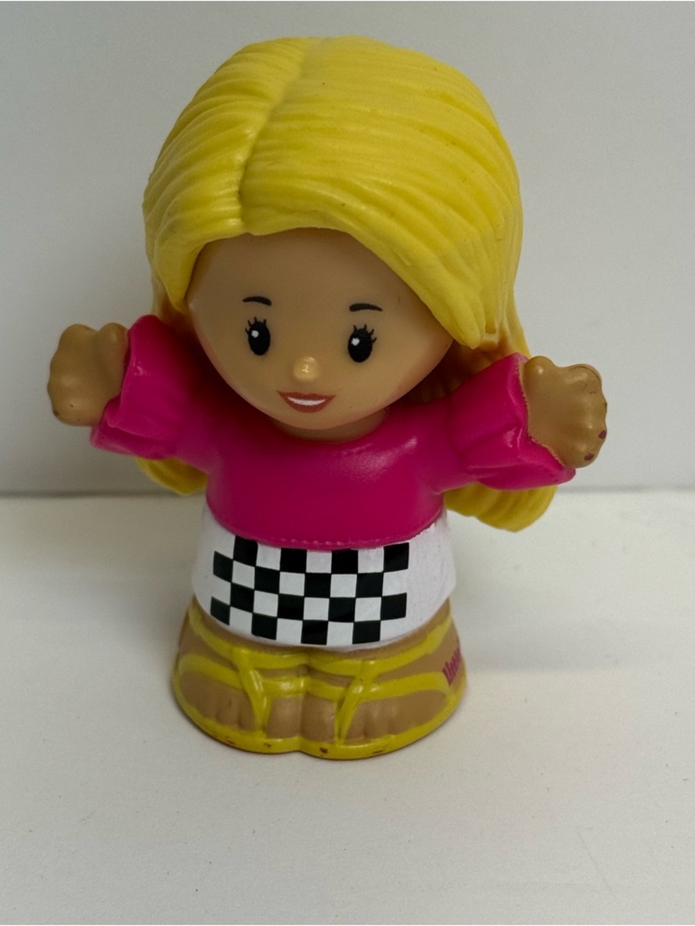 Fisher Price Barbie Little People Girl Figure Blonde Hair Convertible Driver